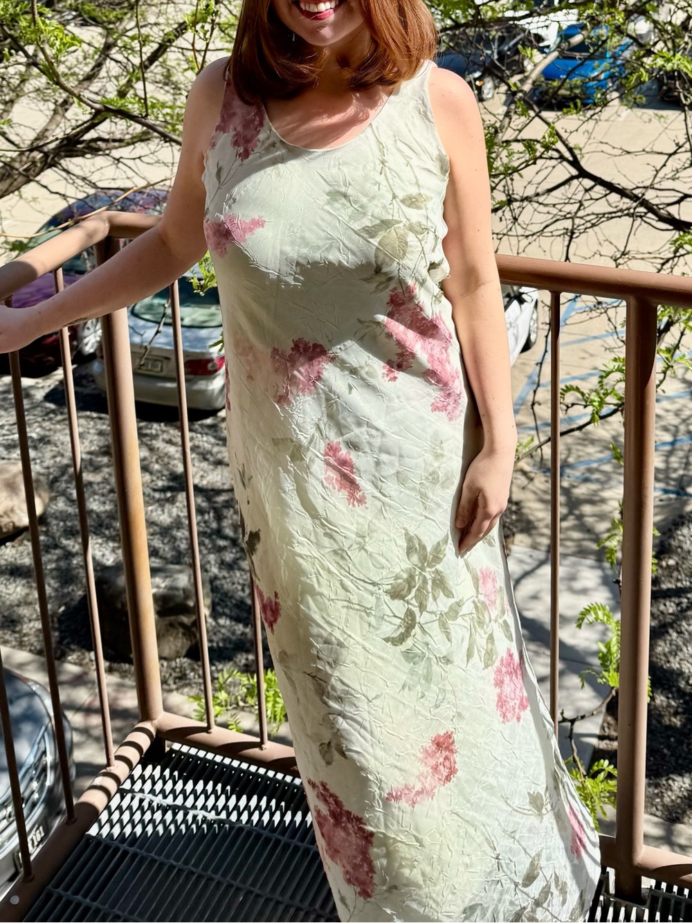 Vintage Cottagecore Green Floral Prairie Romantic Maxi Garden Dress
